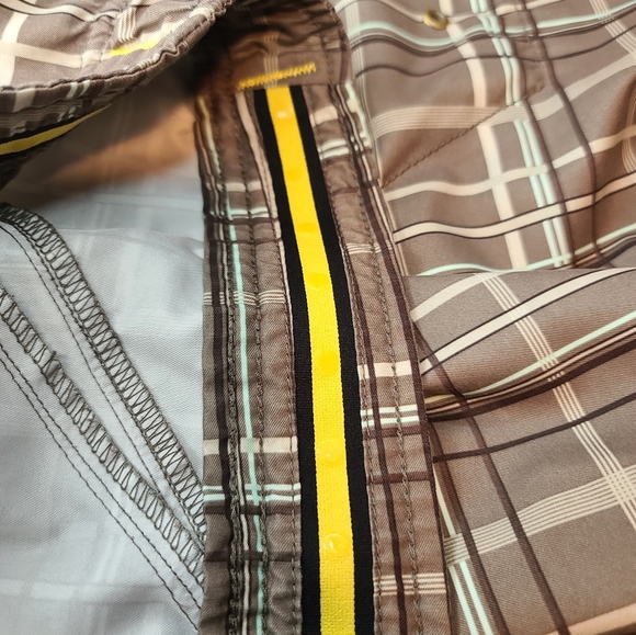 Nike Swim Volley Board Shorts Light Brown/ Tan Plaid Size Medium - Picture 10 of 11